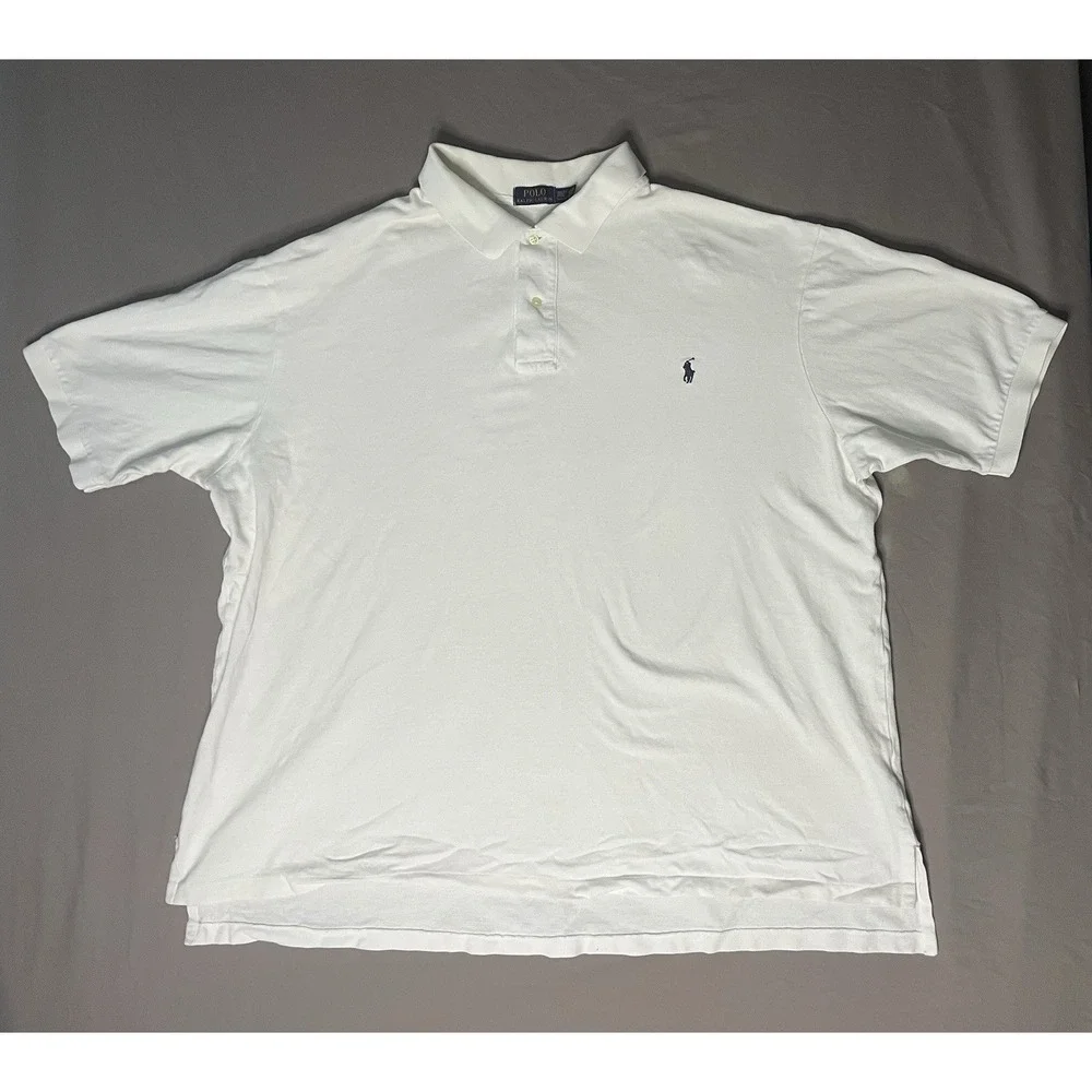 Ralph Lauren Polo Shirt Men's Size 3XLT Long Tall White Short Sleeve Pony Preppy